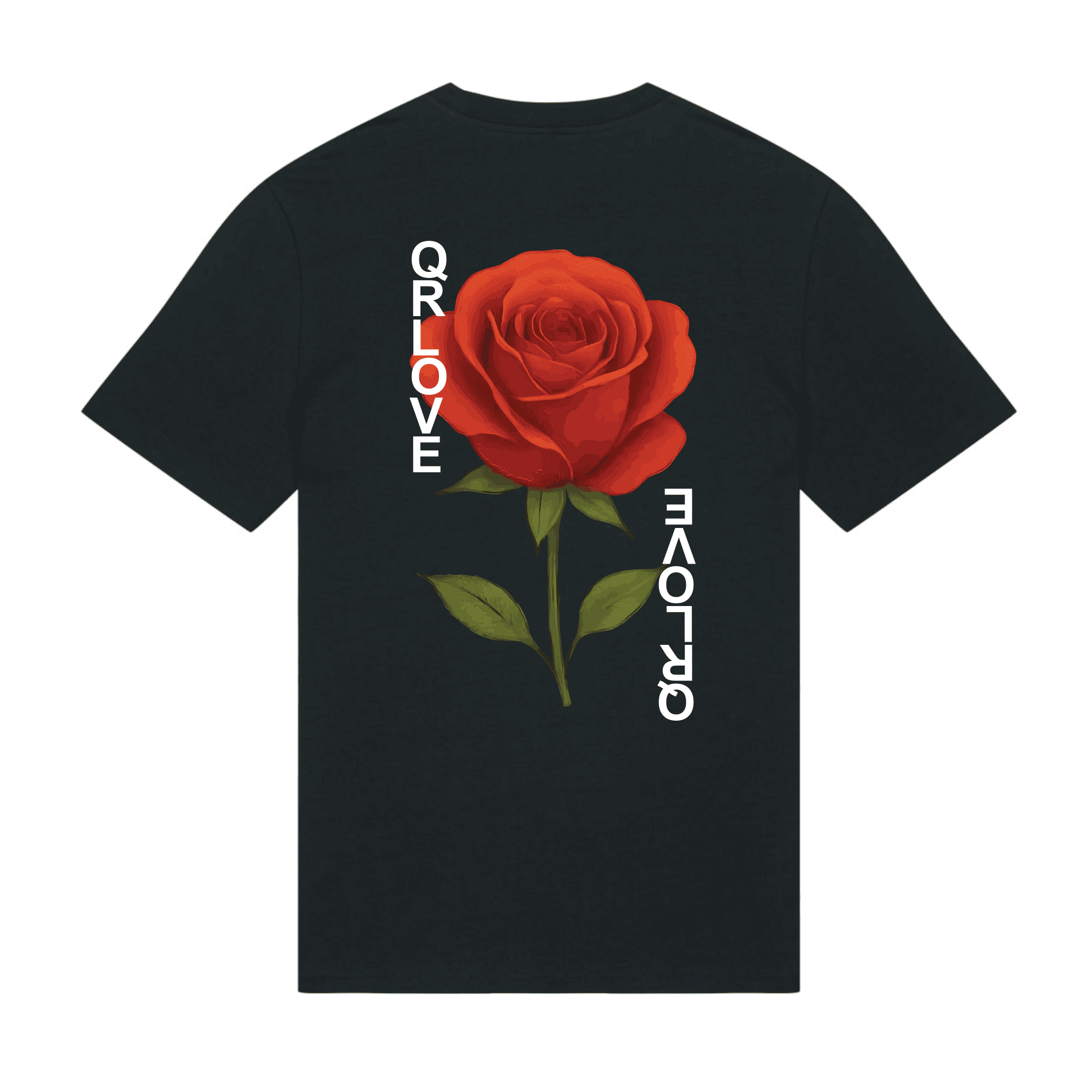 T-shirt manches courtes noir + 3 cartes QR LOVE offertes